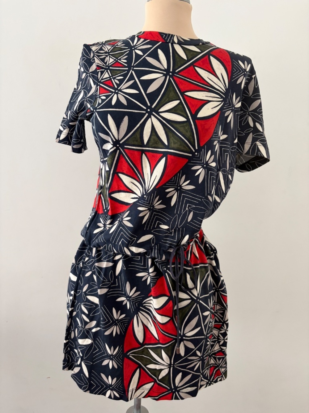 TORY BURCH T-shirt dress blue & red size XS runs bigger